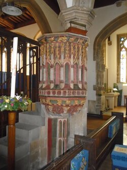 230529-4031 Cheddar St Andrew-painted C15 pulpit.JPG