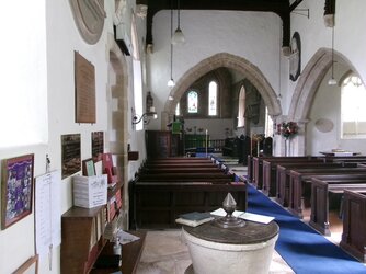 230804-0850 Cherington - St Nicholas nave -chancel- C13 chancel arch-font.JPG