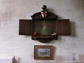 230825-1323 Uley St Giles-war memorial-WW1 calvary painting.JPG